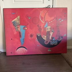  large framed print of the abstract painting "For and Against" (also known as "Mit und Gegen" or "With and Against") by the Russian artist Wassily Kan