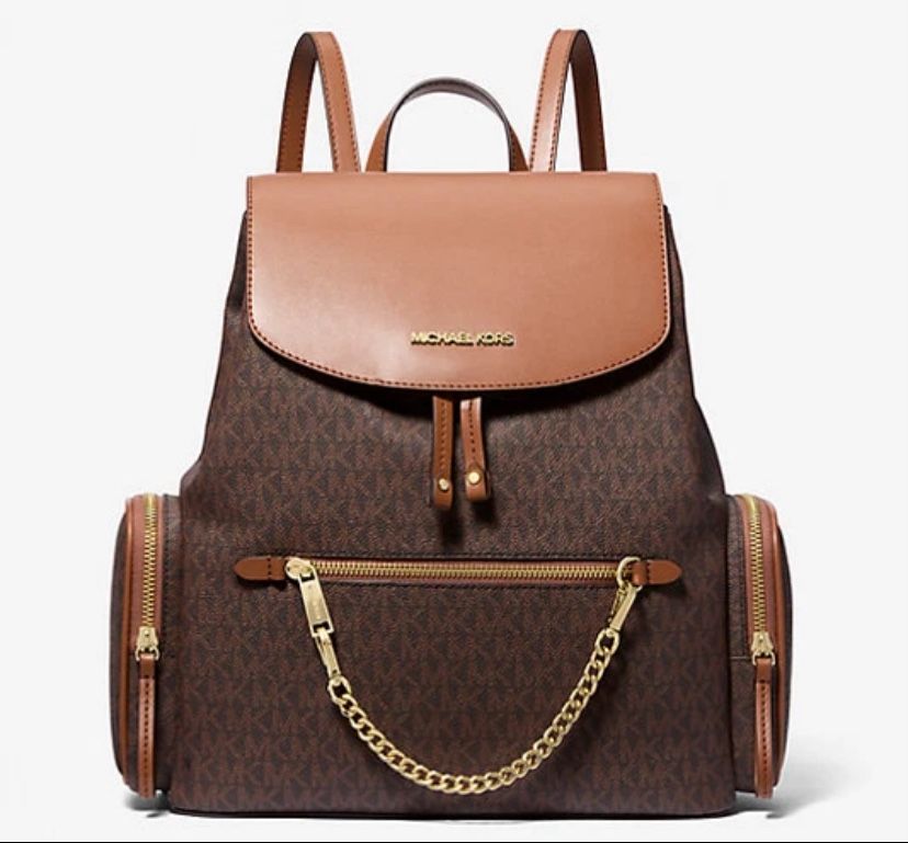 Michael Kors Brown Jet Set Large Logo Backpack