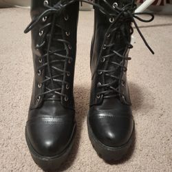 High Heel Platform, Ankle Boots, Size 7.5