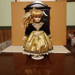 Vintage Collectible Doll W/ Cabinet