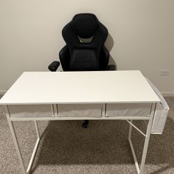 White Office Desk with Storage for Sale (Like New!)