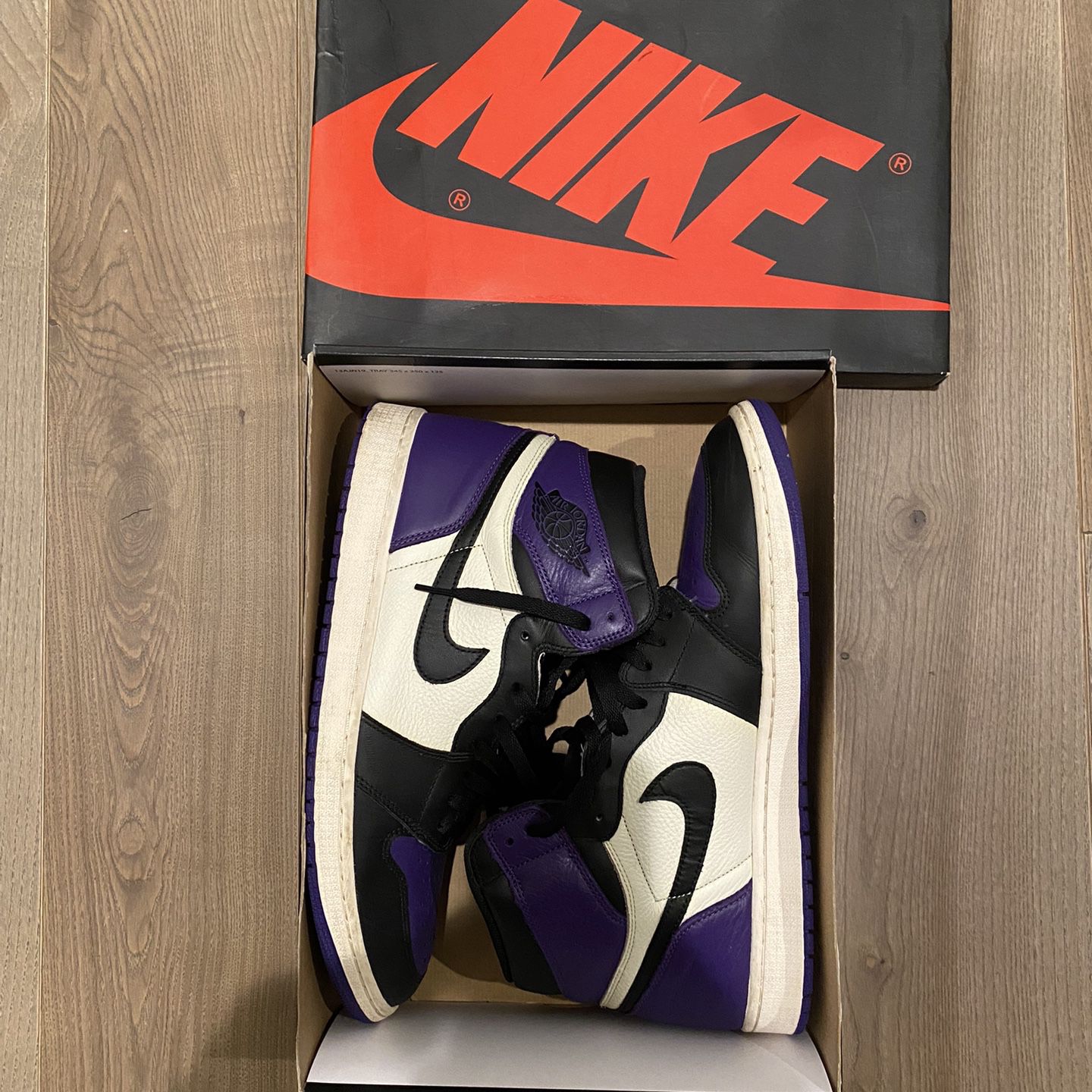 Jordan 1 Court Purple 1.0, Size 14