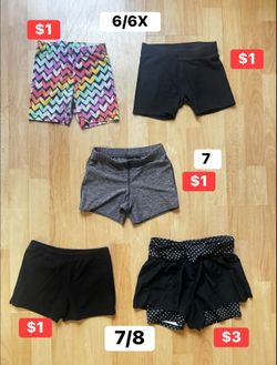 Girls summer shorts  6/6x , 7 , & 7/8