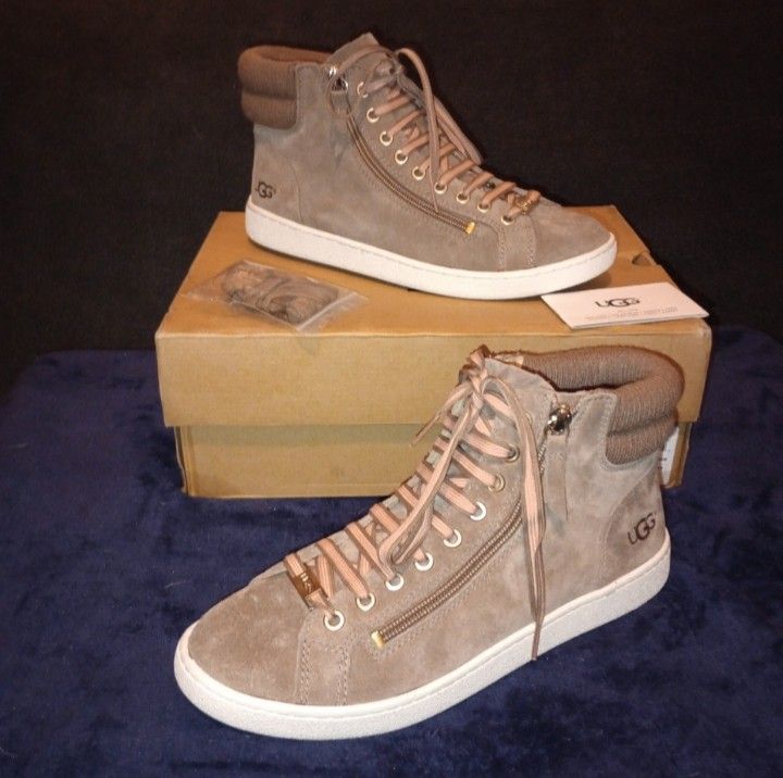 NWB UGG Women's Olive Leather High Top Sneakers Size 9