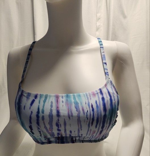 Strappy Blue Bikini Top 34C