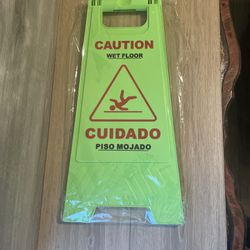 Folding Wet Floor Sign Bilingual 