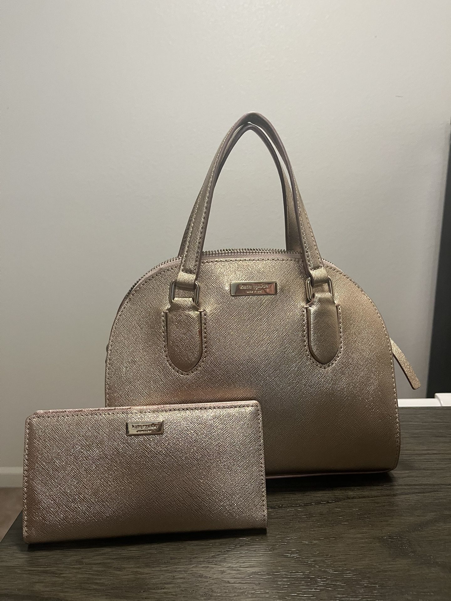 kate spade rose gold purse & wallet