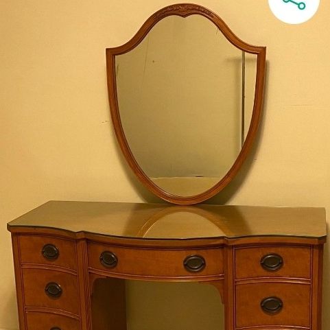 Antique Vanity/Desk with Mirror 