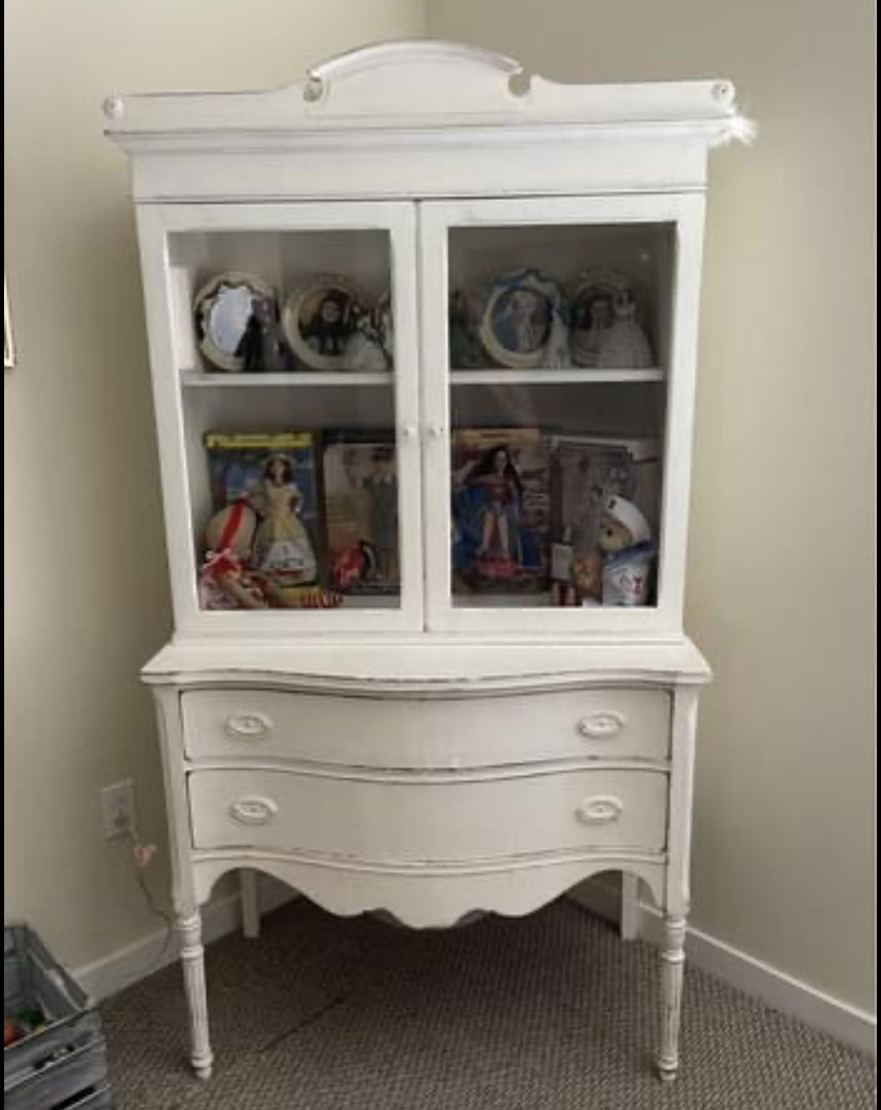 White Antique Hutch