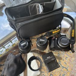 Nikon D3200 Bundle w/ 2 Lenses, Tripod, And More 