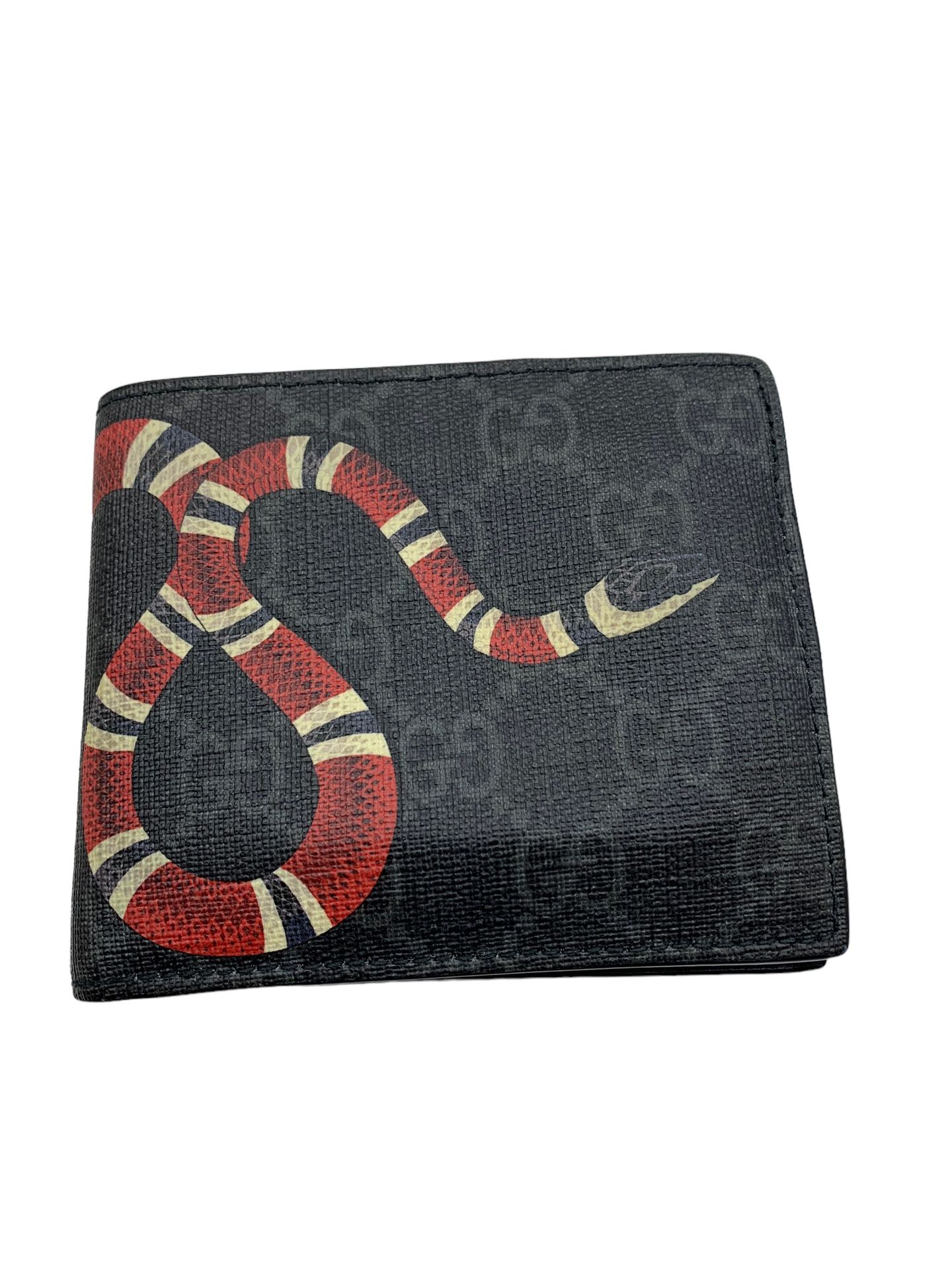 Gucci 451268 Monogram Signature Snake Design Canvas Leather BiFold Wal - $249 (Lawndale)