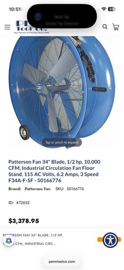 Patterson 34in shop fan