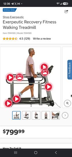 Exerpeutic recovery fitness walking treadmill