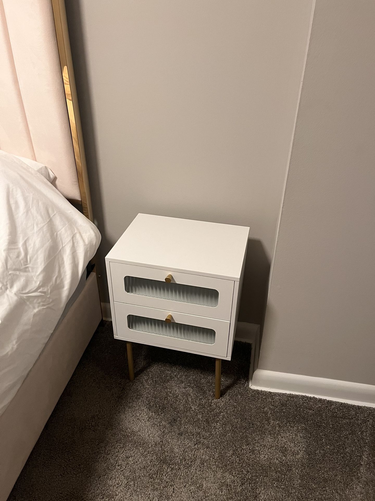 End Table - White N Gold