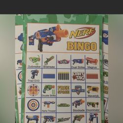 NERF BIRTHDAY PARTY BINGO DART LANYARD TAGS