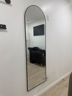 Full Length Arch Mirror Black Frame
