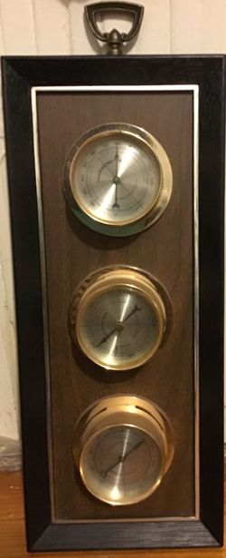 VINTAGE SPRINGFIELD INSTRUMENT CO. THERMOMETER, BAROMETER, HUMIDITY METER