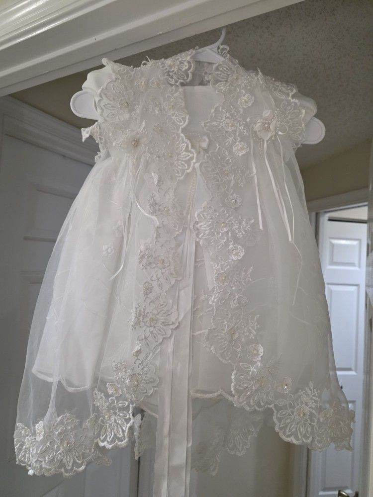 Baptism Baby Dress 6 months and Acessories
