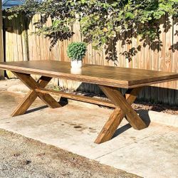 Custom Dining Table Farmhouse Country French Modern Rustic Solid Wood Set Restoration Hardware Insp Bench Hand Built Round Oval Counter Breakfast  