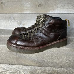 Doc Dr. Martens US Mens Sz 12 AirWair Boots Brown Leather 8287 Made England VTG