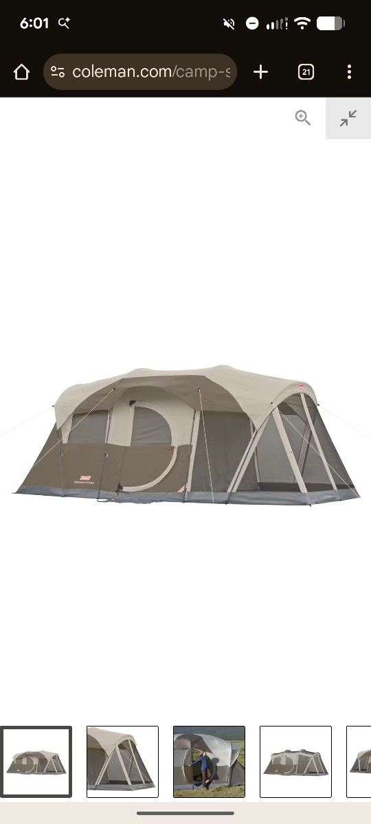 NEW Coleman 6 Person Screened Room Tent