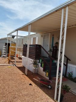 Se hacen techos de lamina, sombras,porches para casas o Mobile home