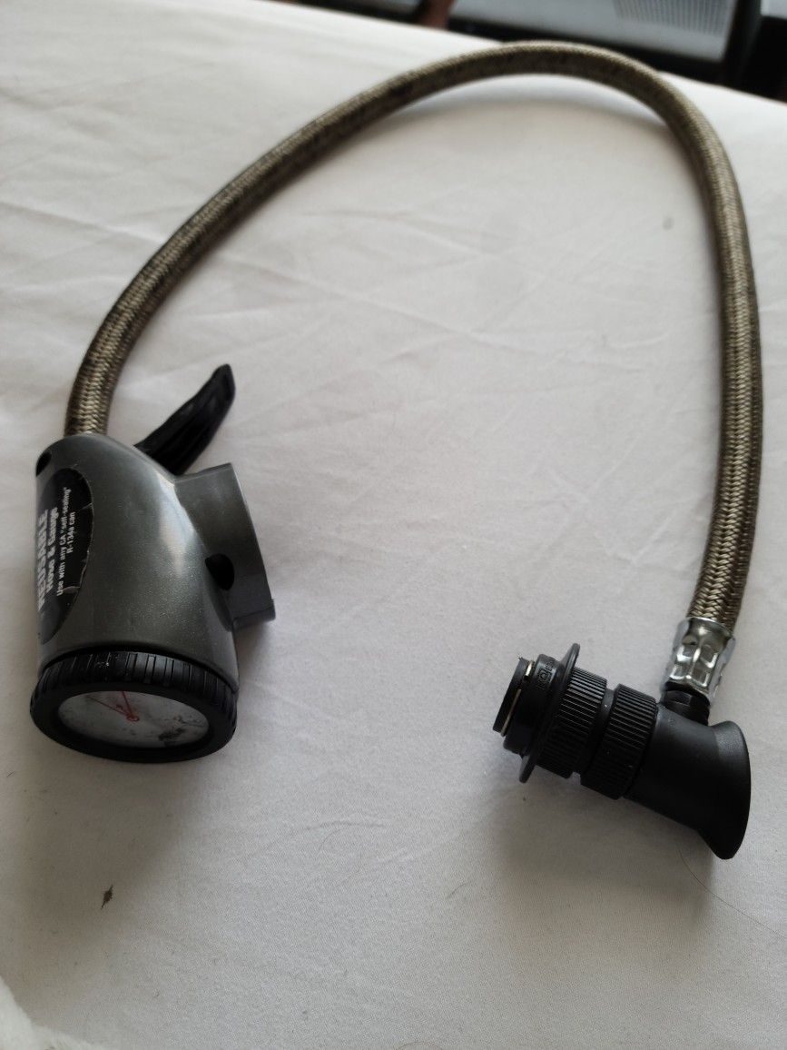 Car Air Conditiioner Gauge and Hose by InterDynamics A/C Pro Air Conditioner Recharge gauge and hose dispenser for cars trucks.