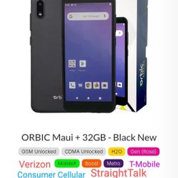 ORBIC Maui+ 32GB CDMA-GSM Unlocked Verizon/Straight Talk/TracFone/T-Mobile/Metro PCS/Boost/Consumer 