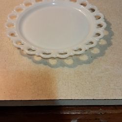 Antique Milk Glass Platter