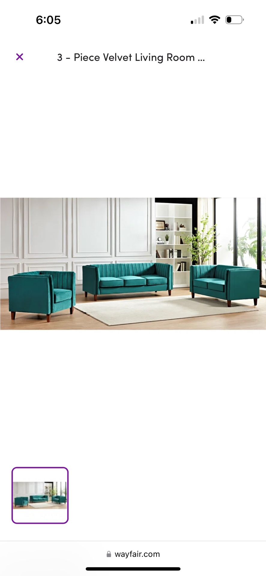 3 Pcs Teal Green Sofa Suede Set Must Go