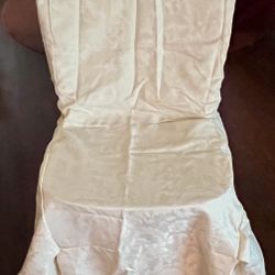 Bride and Groom Fabric Floral Leaf Pattern Ivory Chair Covers Wedding/Reception (2)