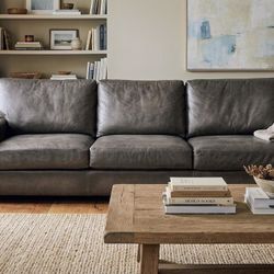 Pottery Barn Leather Sofa Genuine Leather 
