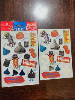 Vintage 1996 Hershey's Sticker World Foil Sticker Pack – American Greetings (2 Sheets)