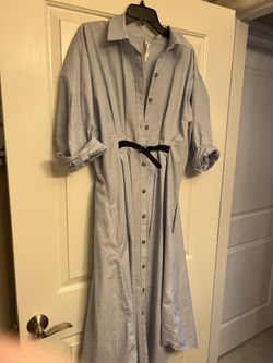 Anthropologie Belted Blue Dress 12