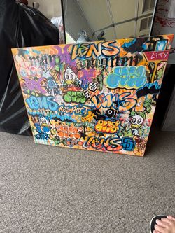 30 x 24 Colorful Graffiti Style Donald Duck Wall Art Vinyl Print