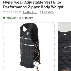 Hyperwear Hyper Vest ELITE Thin Adjustable Weighted Vest with Zipper - 10lbs (S)