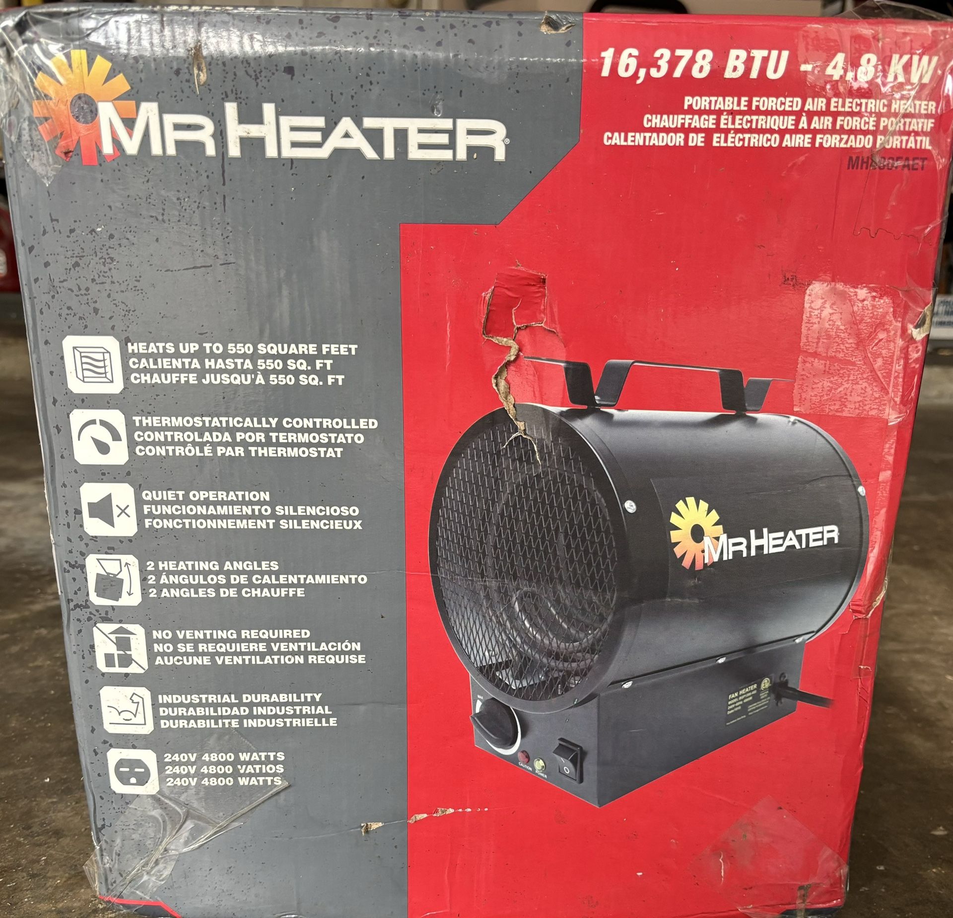 Mr Heater - 16,378 BTU - 4.8 KW - 240V - Forced Air Electric Heater - MH480FAET
