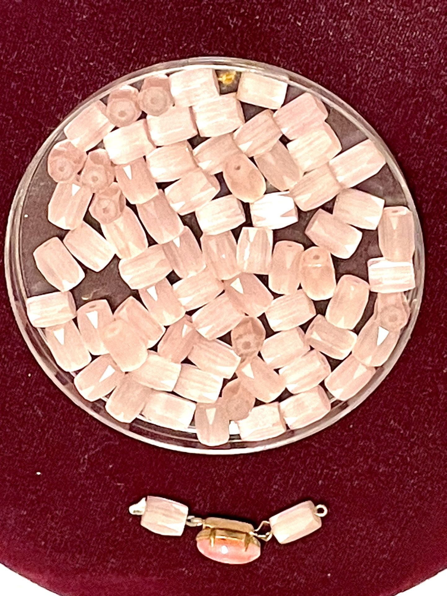 Lot Of Vintage Moonglow Beads & Clasp