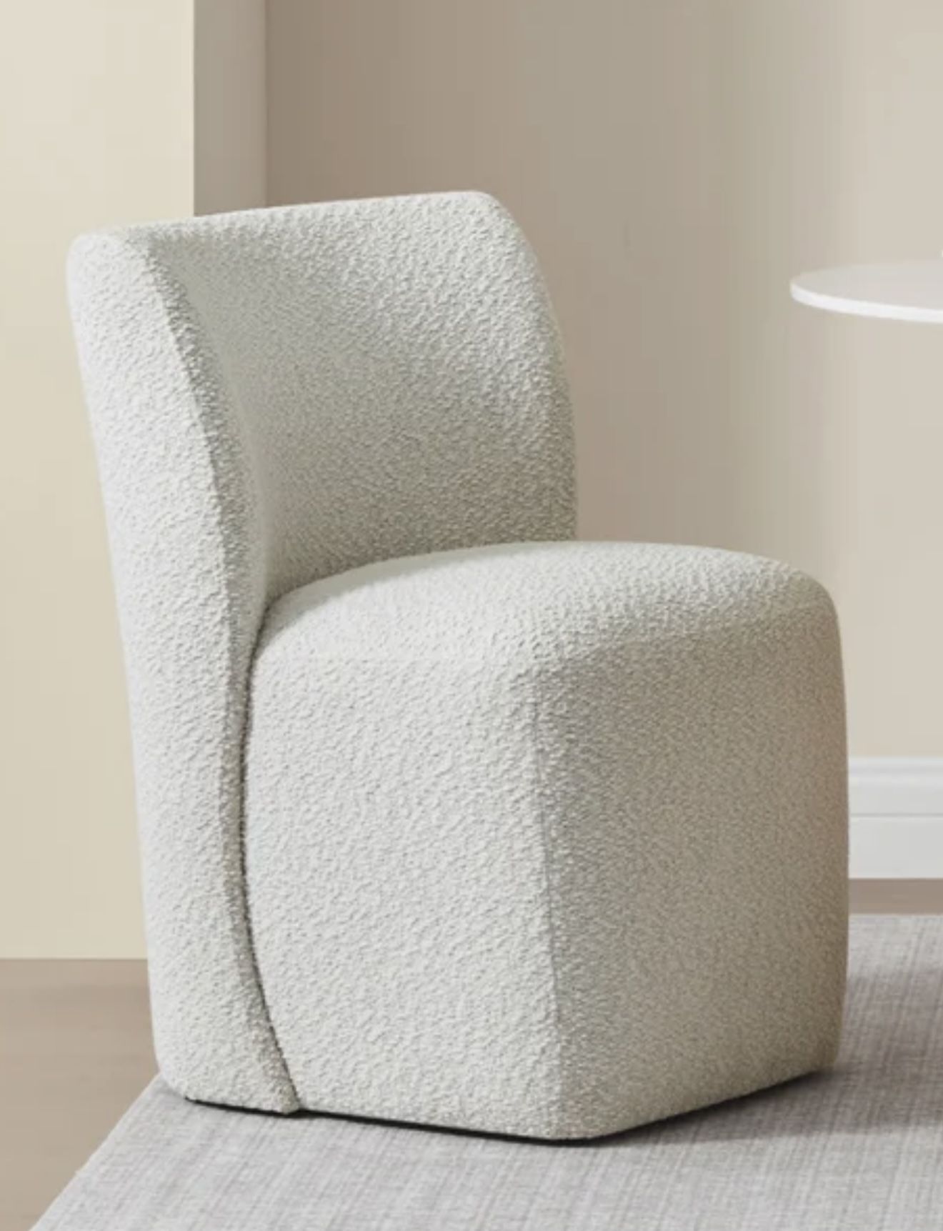 Blair Fabric Armless Dining Chair with Casters