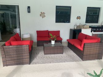 7pc wicker patio set