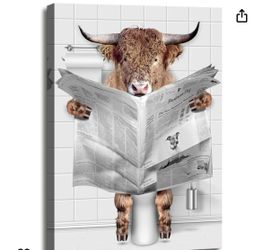 Brand New- Funny Cow On Toilet Picture