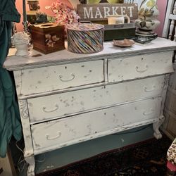 Vintage White Dresser 