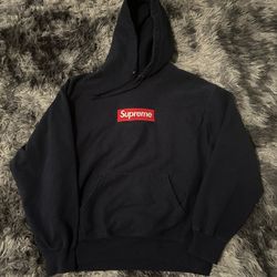 Supreme Navy Box Logo Hoodie 2024