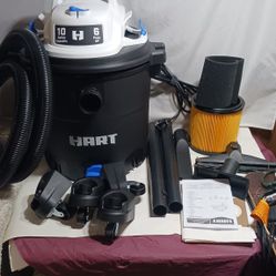 New HART 10 Gallon 6 Peak HP Poly Wet/Dry Vacuum, VOC1012PF 3701