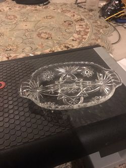 Lead crystal condiment dish