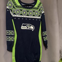 Seattle Seahawks Women’s Size Medium Sweater Dress-Team Apparel 
