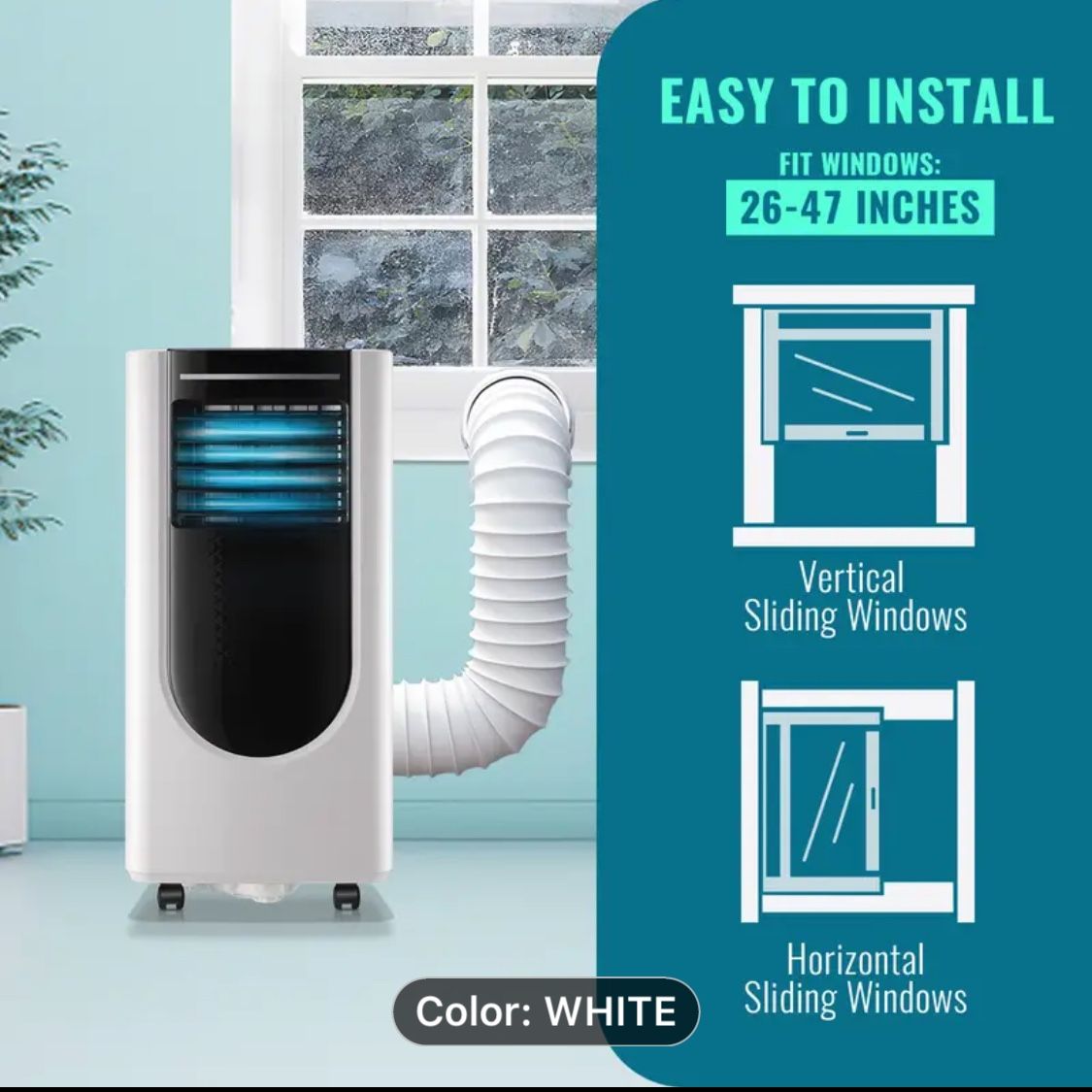 8,000 BTU Portable Air Conditioner with Remote Control, 3-in-1 Freestanding AC Unit, Cool Rooms up to 250 sq ft