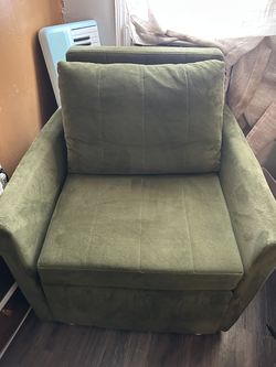 Green Velvet Accent Chair with Hidden Storage