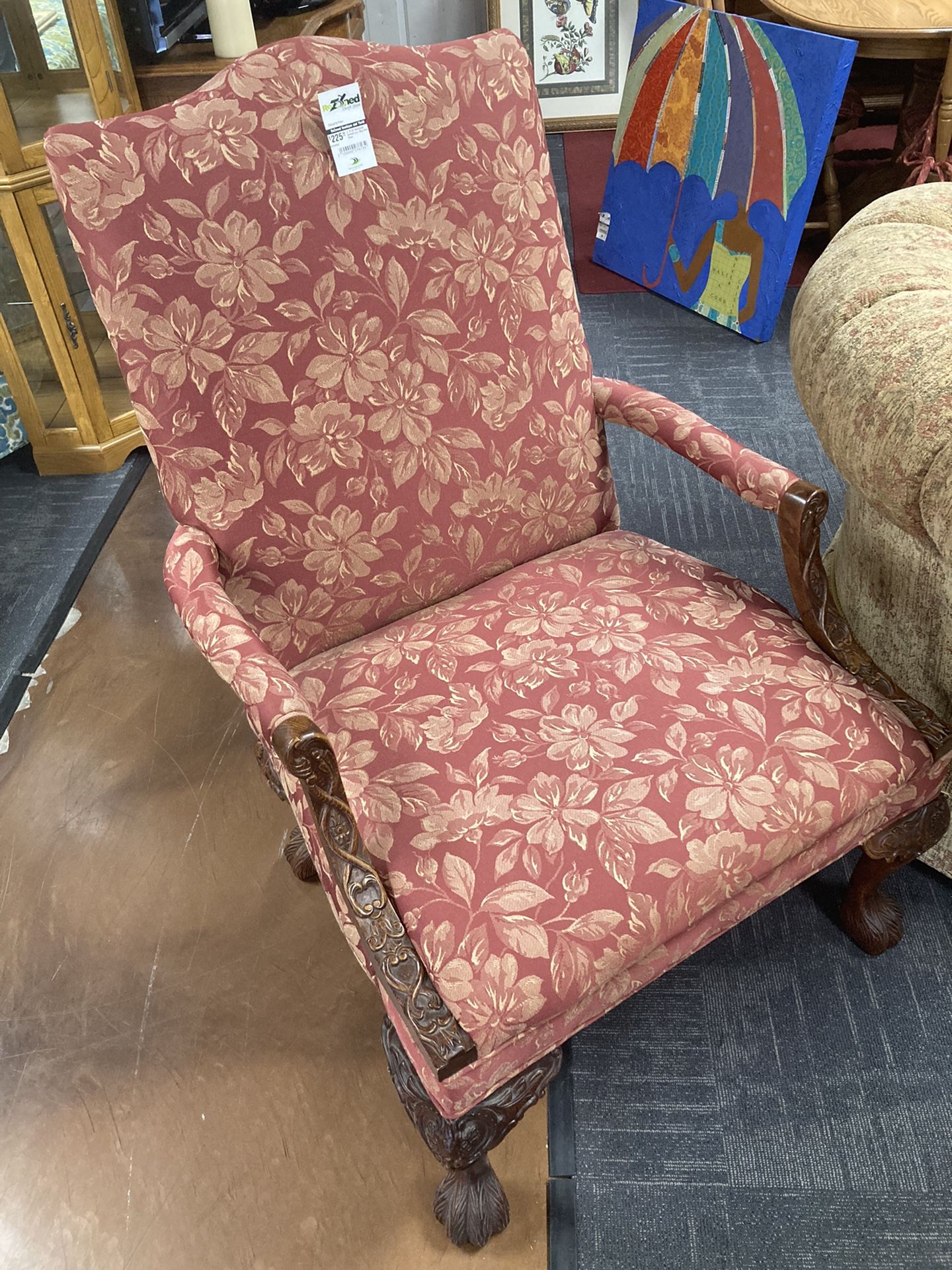 Red & Gold Carved Laz Z Boy Arm Chair for Sale in Marietta, GA OfferUp