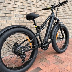 900/750 Watt Electric Fat Tire Mountain Bike (26x4.0), 30mph, 40 Mile Distance-Red Or Black